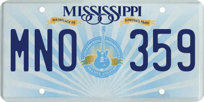 MS license plate MNO359