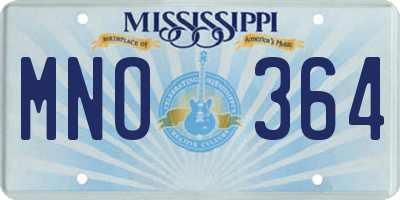 MS license plate MNO364