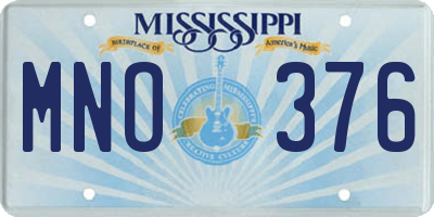 MS license plate MNO376
