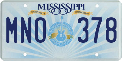 MS license plate MNO378