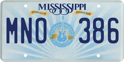 MS license plate MNO386