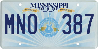 MS license plate MNO387