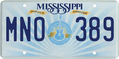 MS license plate MNO389