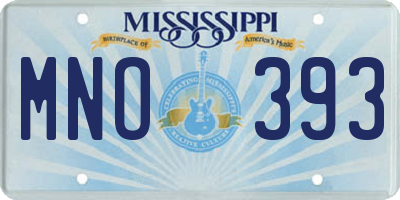 MS license plate MNO393