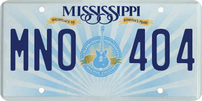 MS license plate MNO404
