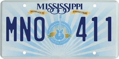 MS license plate MNO411