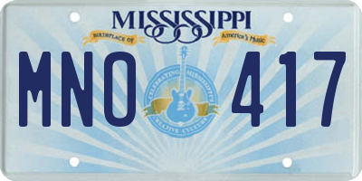 MS license plate MNO417