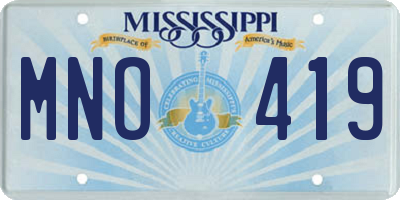 MS license plate MNO419