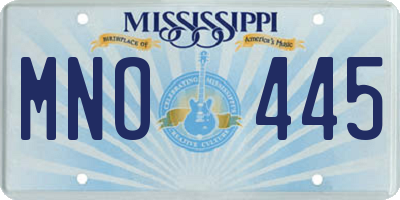 MS license plate MNO445