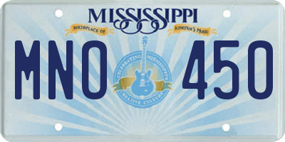 MS license plate MNO450