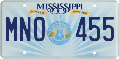 MS license plate MNO455