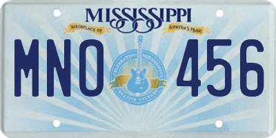 MS license plate MNO456