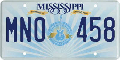 MS license plate MNO458