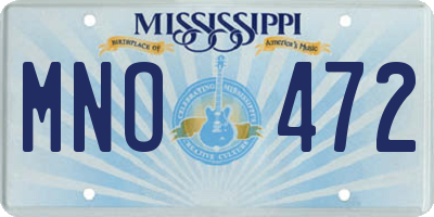 MS license plate MNO472