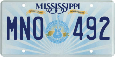 MS license plate MNO492