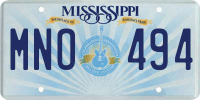 MS license plate MNO494