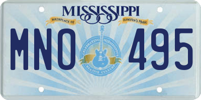 MS license plate MNO495