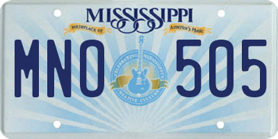 MS license plate MNO505