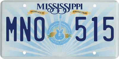 MS license plate MNO515