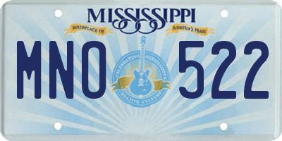 MS license plate MNO522