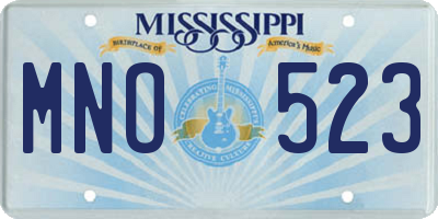 MS license plate MNO523