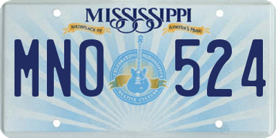 MS license plate MNO524