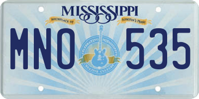 MS license plate MNO535