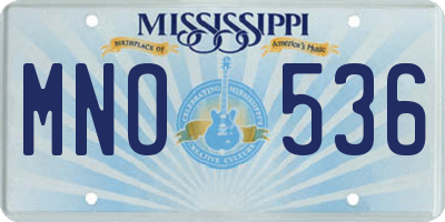 MS license plate MNO536
