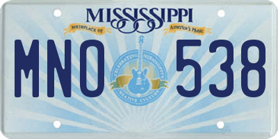 MS license plate MNO538