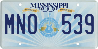 MS license plate MNO539