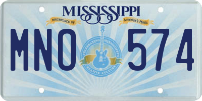 MS license plate MNO574