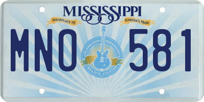 MS license plate MNO581
