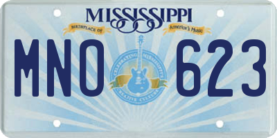 MS license plate MNO623