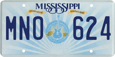 MS license plate MNO624