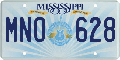 MS license plate MNO628