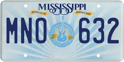 MS license plate MNO632