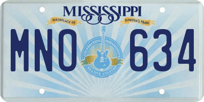 MS license plate MNO634