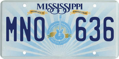 MS license plate MNO636