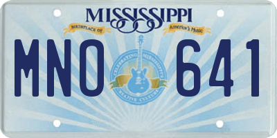 MS license plate MNO641