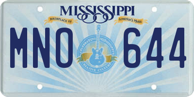 MS license plate MNO644