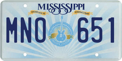 MS license plate MNO651