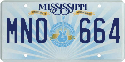 MS license plate MNO664