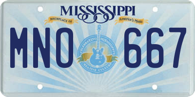 MS license plate MNO667