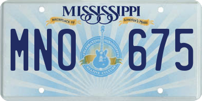 MS license plate MNO675