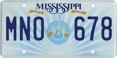 MS license plate MNO678