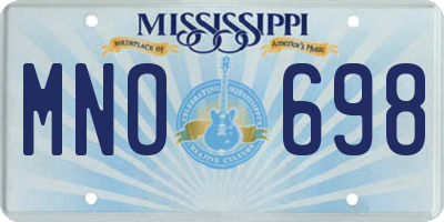 MS license plate MNO698