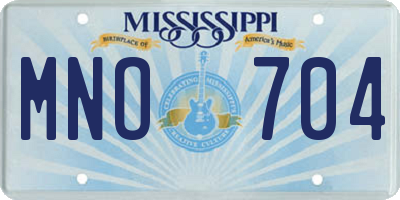 MS license plate MNO704