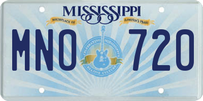 MS license plate MNO720