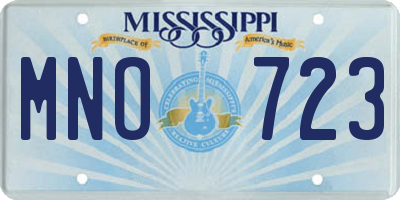 MS license plate MNO723