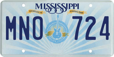 MS license plate MNO724
